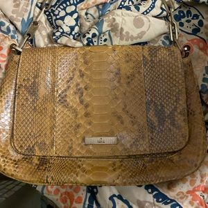 Gucci Bag Python Shoulder Chain Leather Beige Vintage Used Perfect condition